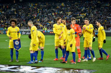 Kiev, Ukrayna - 14 Mart 2019: Chelsea Futbolcu