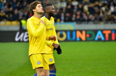 Kiev, Ukrayna - 14 Mart 2019: Marcos Alonso oyuncu sırasında