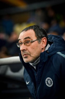 Kiev, Ukrayna - 14 Mart 2019: Teknik Direktör Maurizio Sarri 