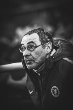 Kiev, Ukrayna - 14 Mart 2019: Teknik Direktör Maurizio Sarri 