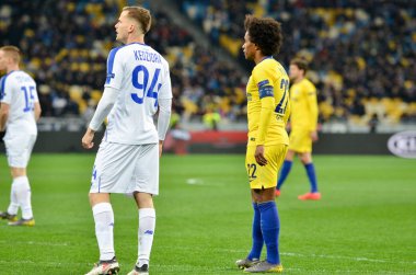 Kiev, Ukrayna - 14 Mart 2019: Uefa sırasında Willian oyuncu 
