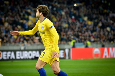 Kiev, Ukrayna - 14 Mart 2019: Marcos Alonso oyuncu sırasında