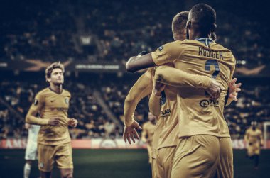 Kiev, Ukrayna - 14 Mart 2019: Olivier Giroud, Antonio Rudiger