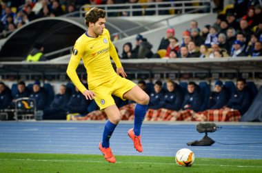 Kiev, Ukrayna - 14 Mart 2019: Marcos Alonso oyuncu sırasında