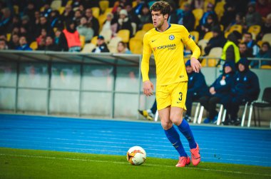 Kiev, Ukrayna - 14 Mart 2019: Marcos Alonso oyuncu sırasında