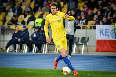 Kiev, Ukrayna - 14 Mart 2019: Marcos Alonso oyuncu sırasında