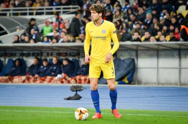 Kiev, Ukrayna - 14 Mart 2019: Marcos Alonso oyuncu sırasında 