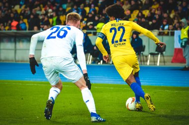 Kiev, Ukrayna - 14 Mart 2019: Uefa sırasında Willian oyuncu 