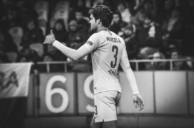 Kiev, Ukrayna - 14 Mart 2019: Marcos Alonso oyuncu sırasında