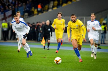 Kiev, Ukrayna - 14 Mart 2019: Ruben Loftus-Cheek oyuncusu durin