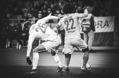 Kiev, Ukrayna - 14 Mart 2019: Uefa sırasında Willian oyuncu 