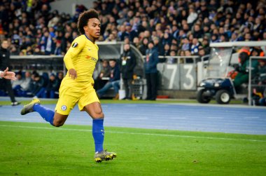 Kiev, Ukrayna - 14 Mart 2019: Uefa Europa sırasında Willian 
