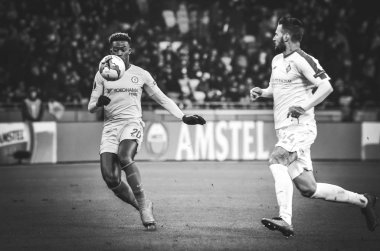 Kiev, Ukrayna - 14 Mart 2019: Callum Hudson-Odoi oyuncu