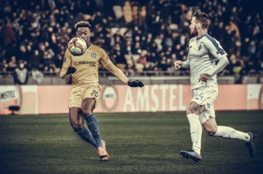 Kiev, Ukrayna - 14 Mart 2019: Callum Hudson-Odoi oyuncu