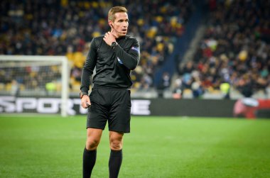 Kiev, Ukrayna - 14 Mart 2019: Tobias Stieler oyuncusu