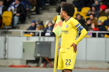 Kiev, Ukrayna - 14 Mart 2019: Uefa E sırasında Willian oyuncu