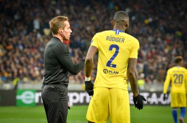 Kiev, Ukrayna - 14 Mart 2019: Antonio Rudiger oyuncu sırasında t