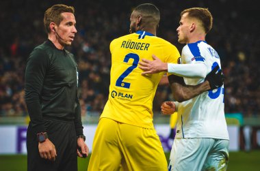 Kiev, Ukrayna - 14 Mart 2019: Antonio Rudiger oyuncu sırasında t