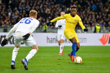 Kiev, Ukrayna - 14 Mart 2019: Callum Hudson-Odoi oyuncu