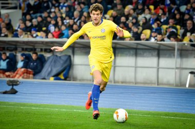 Kiev, Ukrayna - 14 Mart 2019: Marcos Alonso oyuncu sırasında