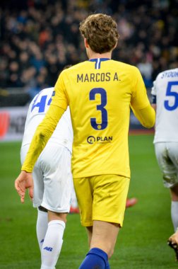 Kiev, Ukrayna - 14 Mart 2019: Marcos Alonso oyuncu sırasında