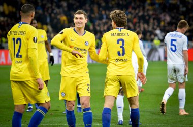 Kiev, Ukrayna - 14 Mart 2019: Marcos Alonso oyuncu sırasında