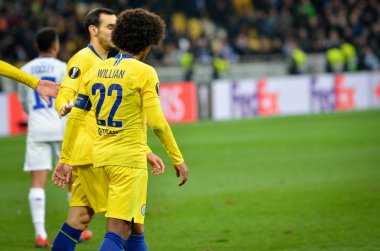 Kiev, Ukrayna - 14 Mart 2019: Uefa sırasında Willian oyuncu 