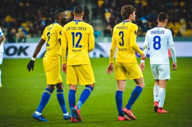 Kiev, Ukrayna - 14 Mart 2019: Ruben Loftus-Cheek ve Marcos Al