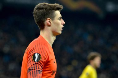 Kiev, Ukrayna - 14 Mart 2019: Uef sırasında Kepa Arrizabalaga