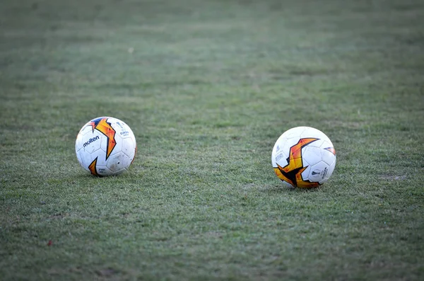 Kiev, UKRAINE - March 14, 2019:  Europa League soccer ball close — Stock Photo, Image