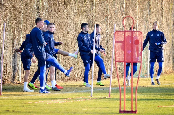 Kiev, Ukrayna - 14 Mart 2019: Dinamo Kiev futbolcuları 