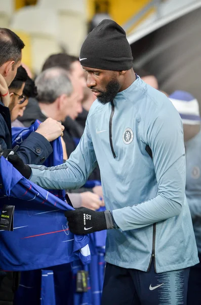 Kiev, Ukrayna - 14 Mart 2019: Antonio Rudiger oyuncu sırasında t