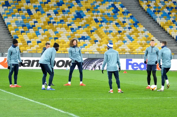 Kiev, UKRAINE - March 14, 2019:  Pre-match training session play — Stock Photo, Image