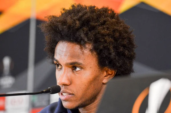 Kiev, Ukrayna - 14 Mart 2019: Willian oyuncu basında con