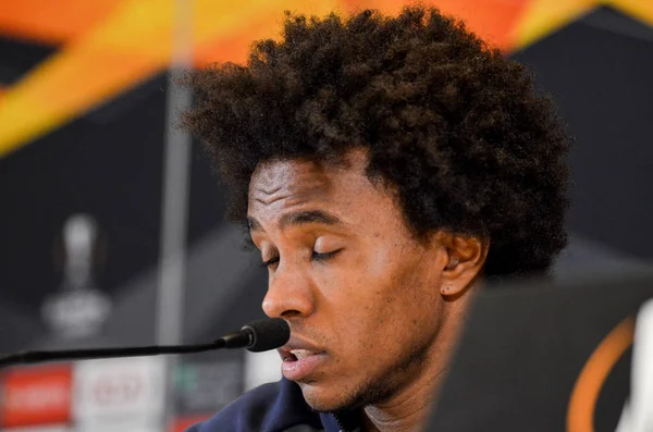 Kiev, Ukrayna - 14 Mart 2019: Willian oyuncu basında con