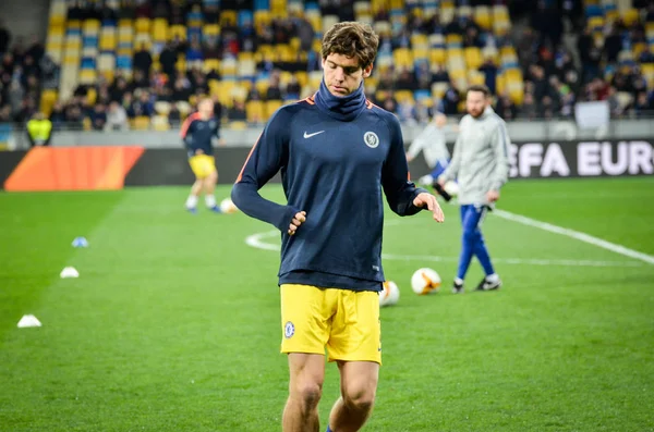 Kijów, Ukraina-14 marca 2019: Marcos Alonso gracz podczas — Zdjęcie stockowe