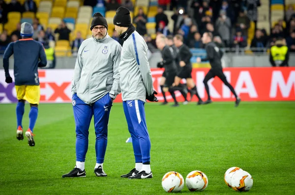 Kiev, UKRAINE - March 14, 2019:  Pre-match training session play — Stock Photo, Image