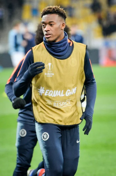 Kiev, Ukrayna - 14 Mart 2019: Callum Hudson-Odoi oyuncu durin