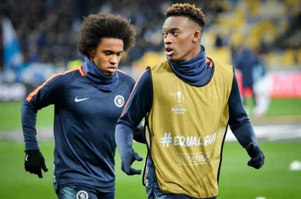Kiev, Ukrayna - 14 Mart 2019: Callum Hudson-Odoi oyuncu durin