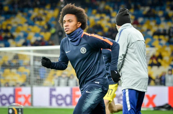 Kiev, Ukrayna - 14 Mart 2019: Uefa sırasında Willian oyuncu