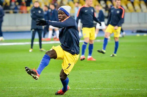 Kiev, UCRANIA - 14 de marzo de 2019: N 'Golo Kante jugador durante el — Foto de Stock