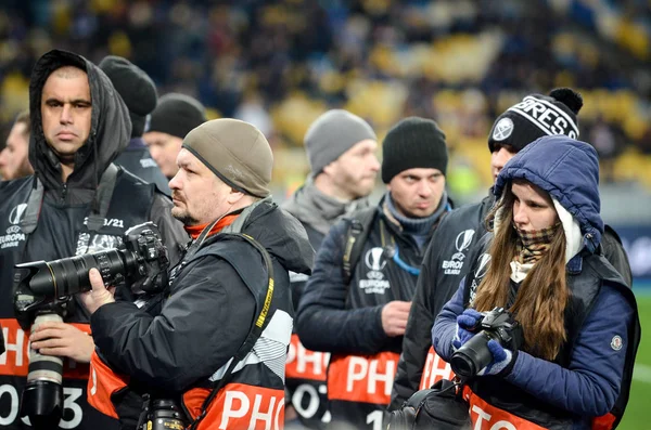 Kiev, Reino Unido - 14 de marzo de 2019: Periodistas y fotógrafos — Foto de Stock