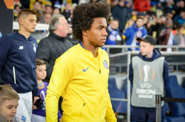 Kiev, Ukrayna - 14 Mart 2019: Uefa sırasında Willian oyuncu