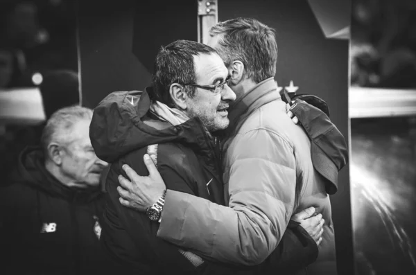 Kiev, Ukrayna - 14 Mart 2019: Maurizio Sarri ve Aleksandr Kh — Stok fotoğraf