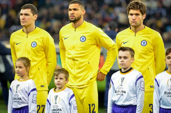 Kiev, Ukrayna - 14 Mart 2019: Andreas Christensen, Ruben Loft