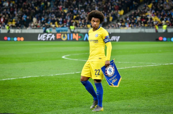 Kiev, Ukrayna - 14 Mart 2019: Uefa sırasında Willian oyuncu 