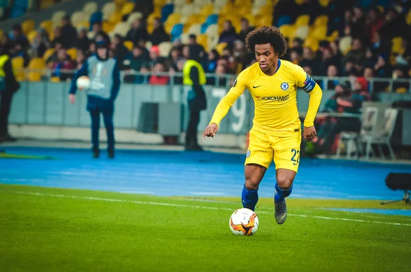 Kiev, Ukrayna - 14 Mart 2019: Uefa E sırasında Willian oyuncu