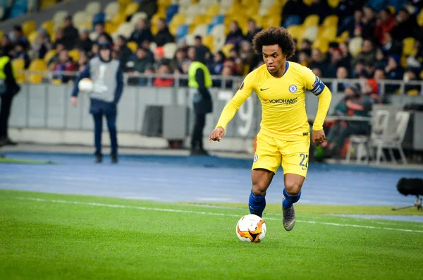 Kiev, Ukrayna - 14 Mart 2019: Uefa E sırasında Willian oyuncu