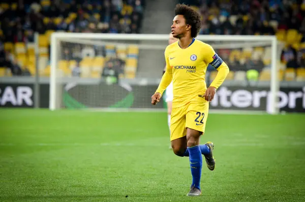 Kiev, Ukrayna - 14 Mart 2019: Uefa E sırasında Willian oyuncu
