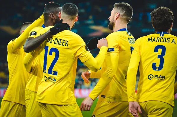 Kiev, Ukrayna - 14 Mart 2019: Chelsea oyuncusu ve Ruben Loftus